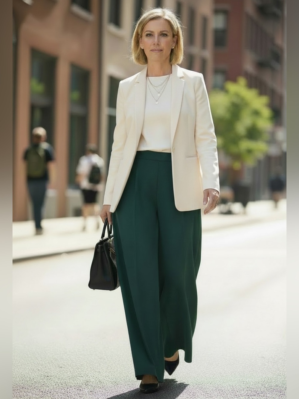NWT $130 Alexia Admor 14 XL Forest Green Wide-Leg Pants